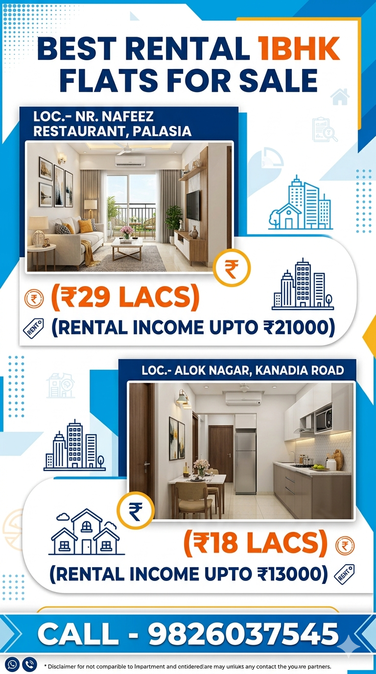 1BHK Flats for Sale in Indore in Indore