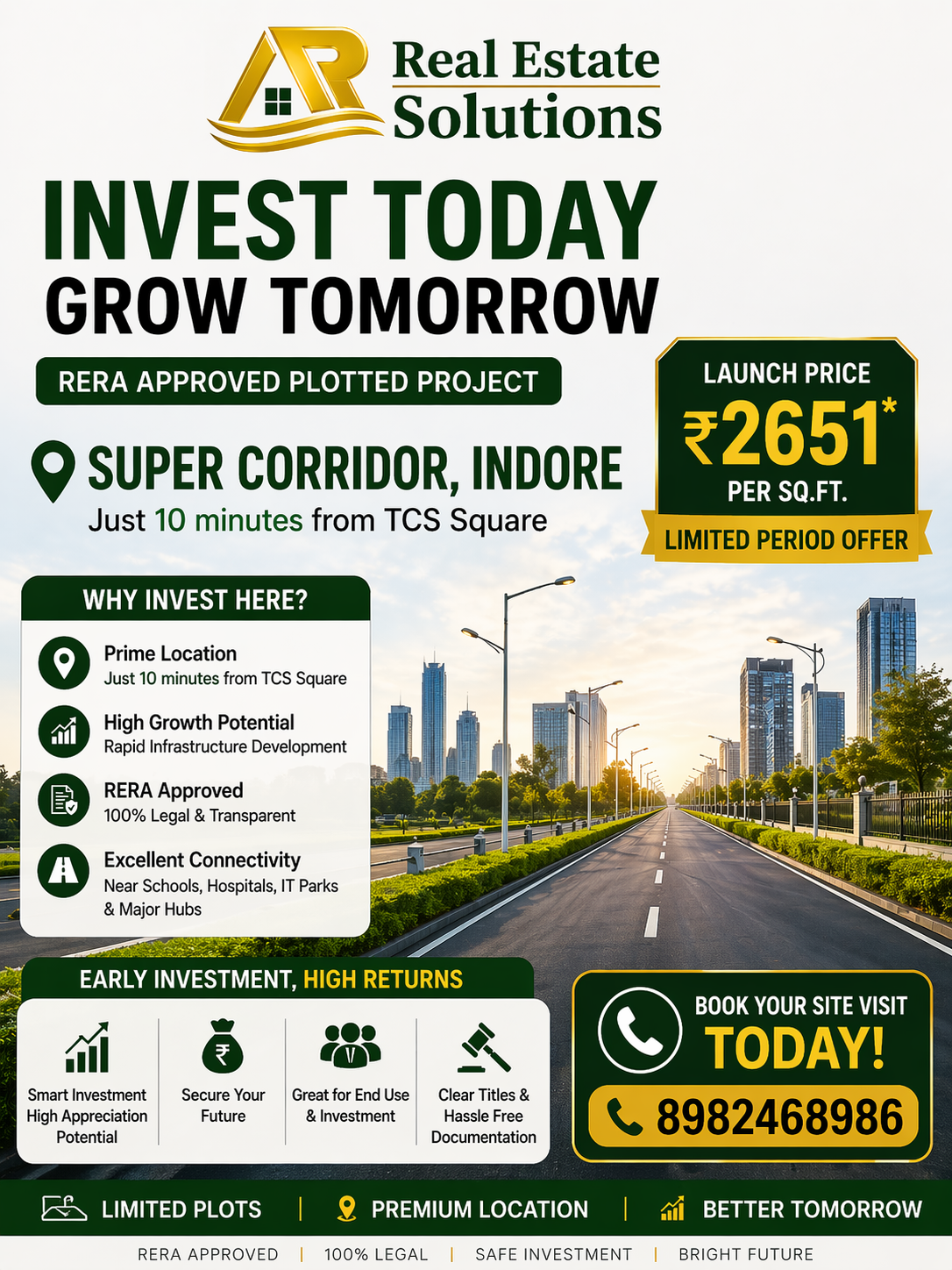 Premium Residential Plot in Super Corridor | Near TCS Square | Best Investment Deal for Sale in Indore